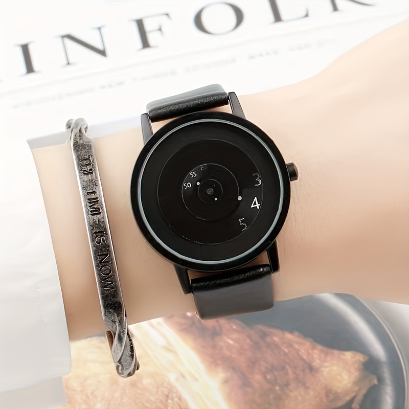 Canvas Strap Watch - 1 szt. Czarna technologia Edycja koreańska