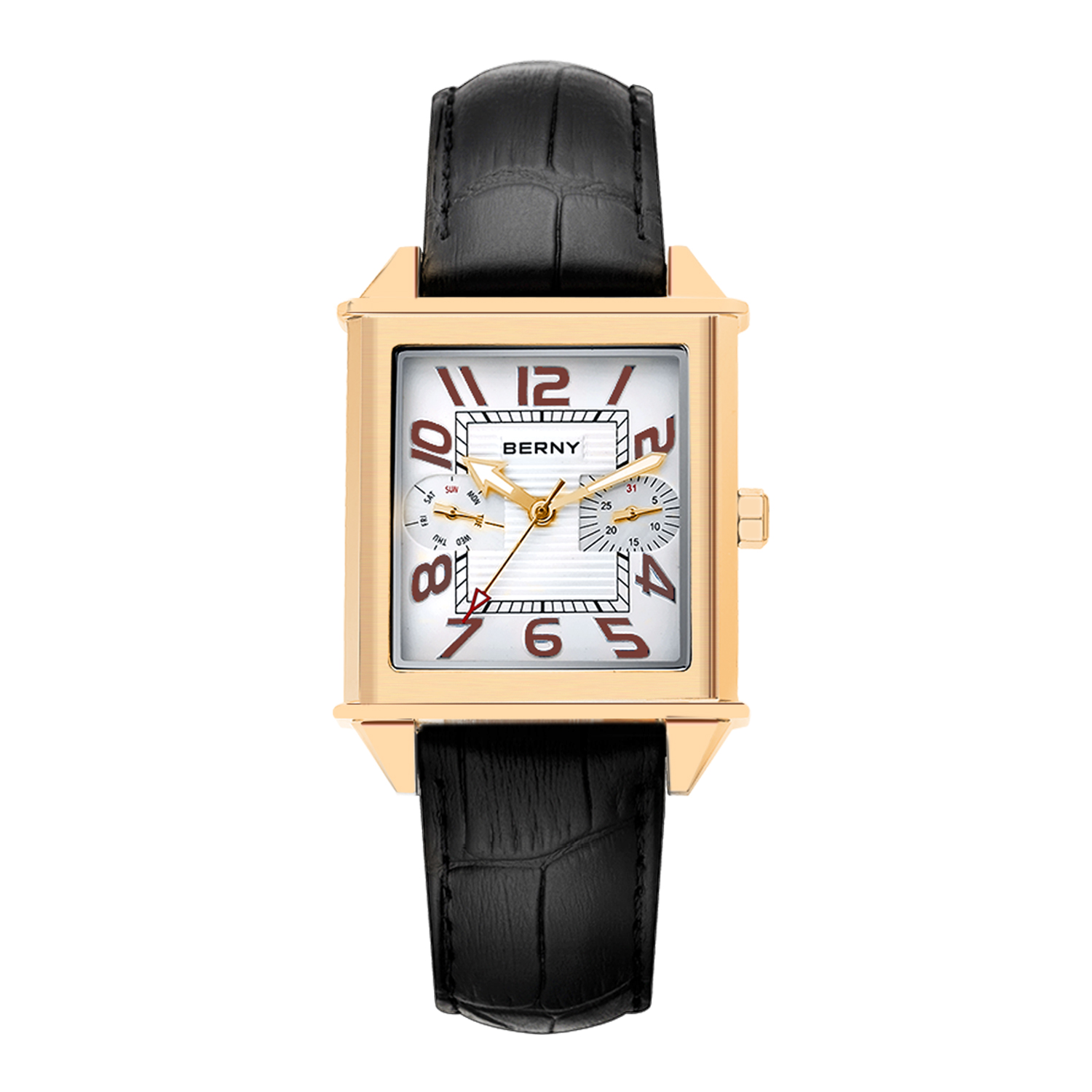 Zegarek kwarcowy BERNY 6P25 dl – Cartier Watch Tank recenzja i cena