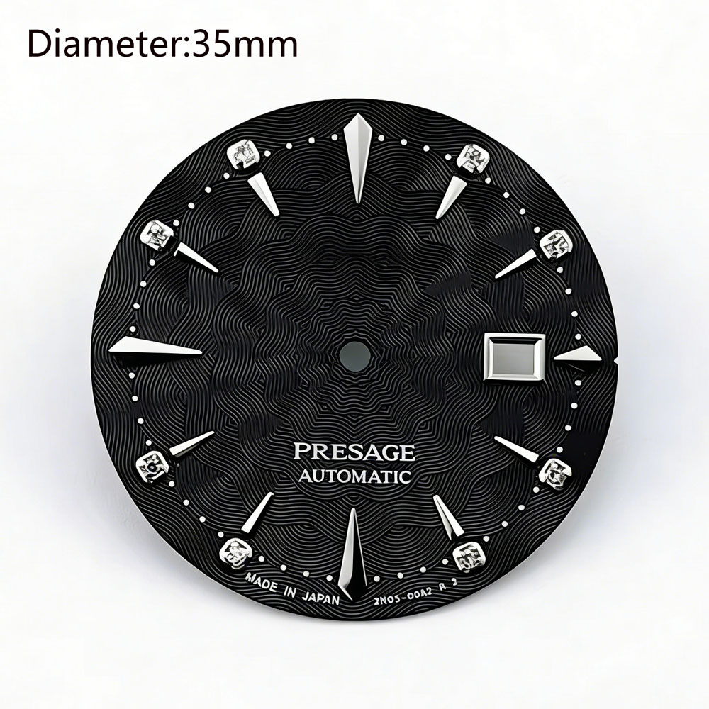 Tarcza 35mm NH35 S logo Presag – Seiko Watch Presage recenzja i cena