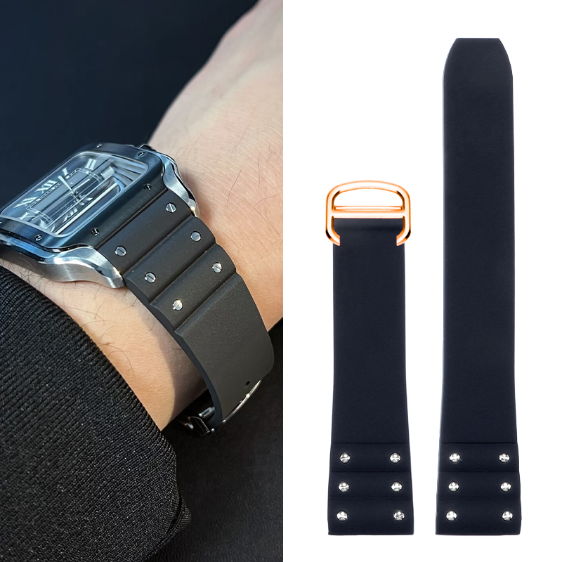 Wysokiej jakości gumowy pasek  – Cartier Watch Santos recenzja i cena